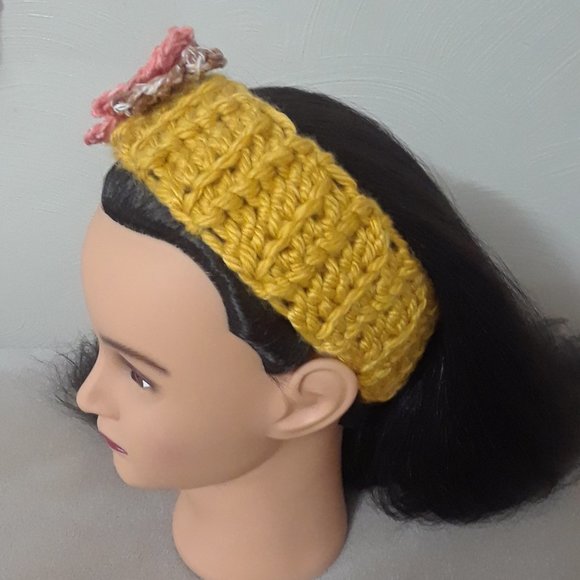 Crochet Headband with Flower - Picture 10 of 11